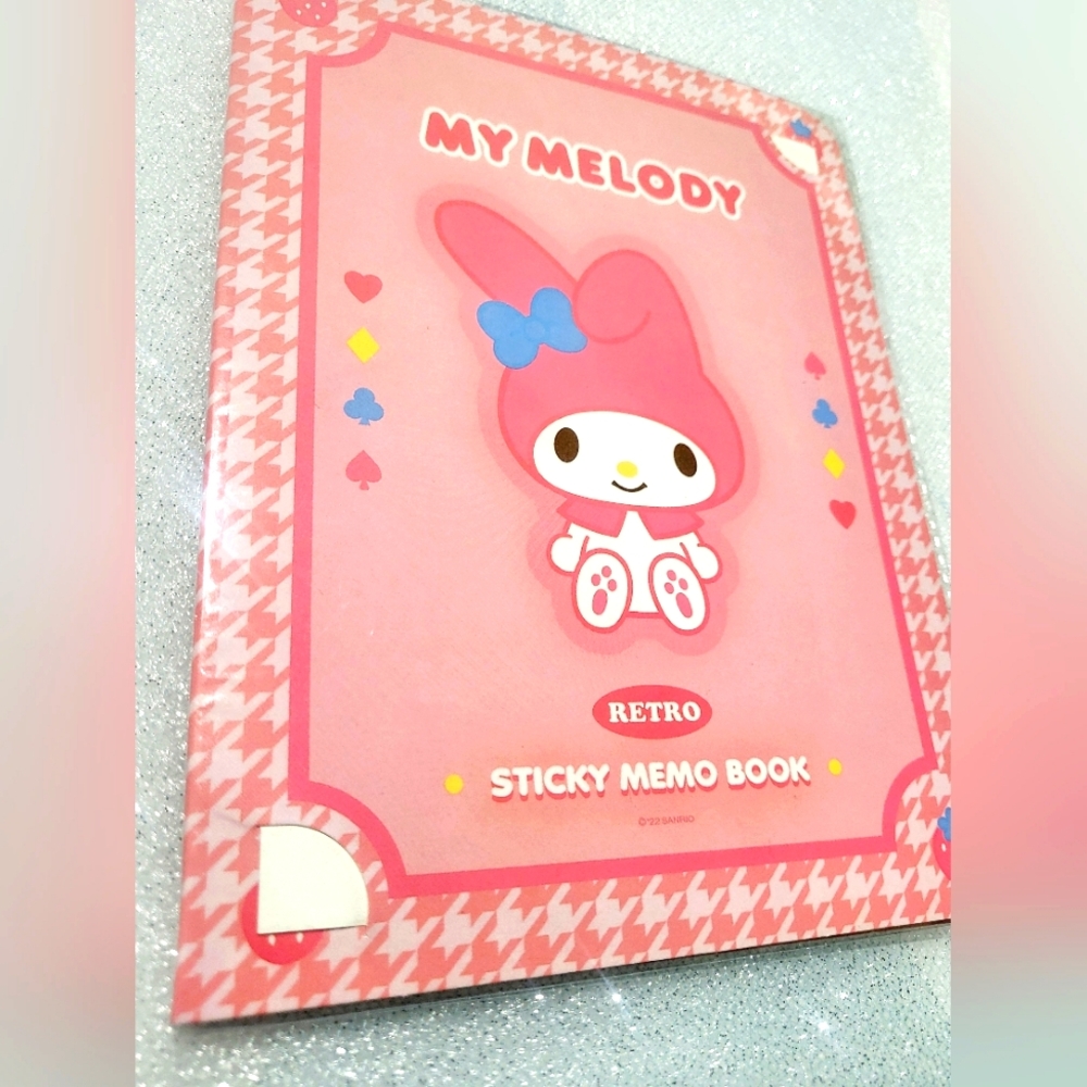 My Melody BUNDLE Retro Sticky Memo Book and plushy  bundle